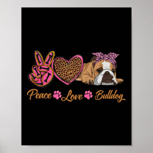 Liebe English Bulldog Fun Puppy Dog Mama Mother's  Poster