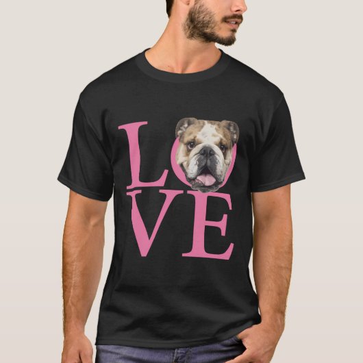 Liebe English Bulldog T-Shirt (Vorderseite)