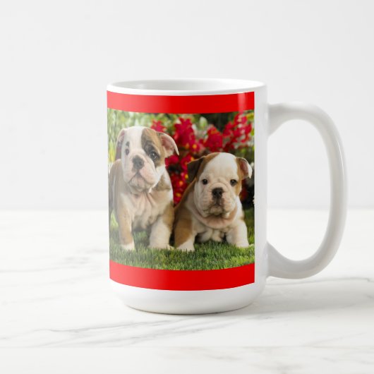 Liebe English Bulldog Welpe Hund Coffee Cup Tasse (Rechts)