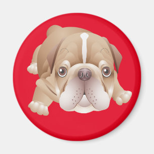 Liebe English Bulldog Welpe Hund Rot Magnet