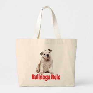 Liebe English Bulldog Welpe Hund Tote Bag Jumbo Stoffbeutel
