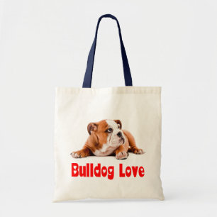 Liebe English Bulldog Welpe Hund Tote Bag Tragetasche