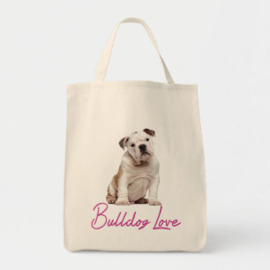 Liebe English Bulldog Welpe Hund Tote Bag Tragetasche