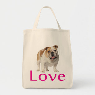 Liebe English Bulldog Welpe Hund Tote Bag Tragetasche
