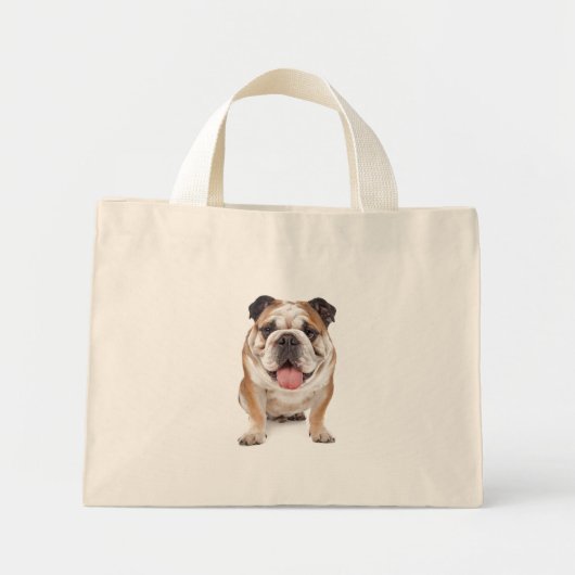Liebe English Bulldog Welpen Tote Bag Mini Stoffbeutel (Vorne)