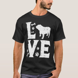 Liebe English Bulldogge Süße Pitbull Pitty Hundebe T-Shirt