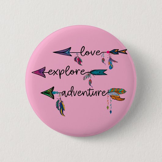 Liebe Entdecken Sie das Adventure Arrow Tribal Boh Button (Vorderseite)