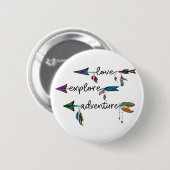 Liebe Entdecken Sie das Adventure Arrow Tribal Boh Button (Vorne & Hinten)