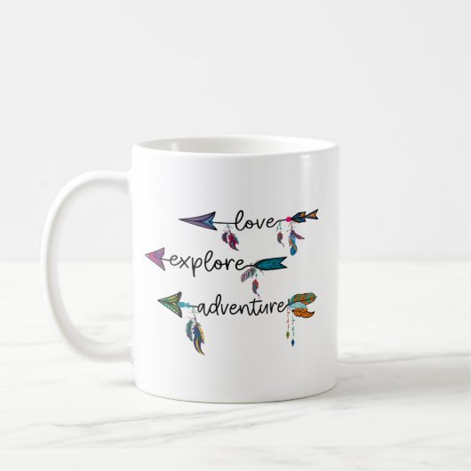 Liebe Entdecken Sie das Adventure Arrow Tribal Boh Kaffeetasse (Links)