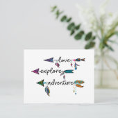 Liebe Entdecken Sie das Adventure Arrow Tribal Boh Postkarte (Stehend Vorderseite)