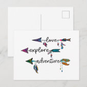 Liebe Entdecken Sie das Adventure Arrow Tribal Boh Postkarte (Vorne/Hinten)