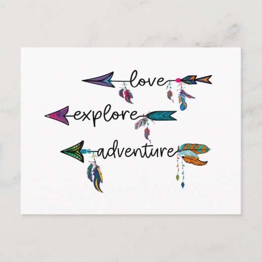 Liebe Entdecken Sie das Adventure Arrow Tribal Boh Postkarte (Vorderseite)