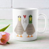Liebe Enten Custom Initials Valentinstag Kaffeetasse