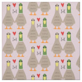 Liebe Enten Custom Initials Valentinstag Stoff (Muster)