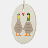 Liebe Enten Niedlichen Couple Holiday Keepake Keramikornament (Links)