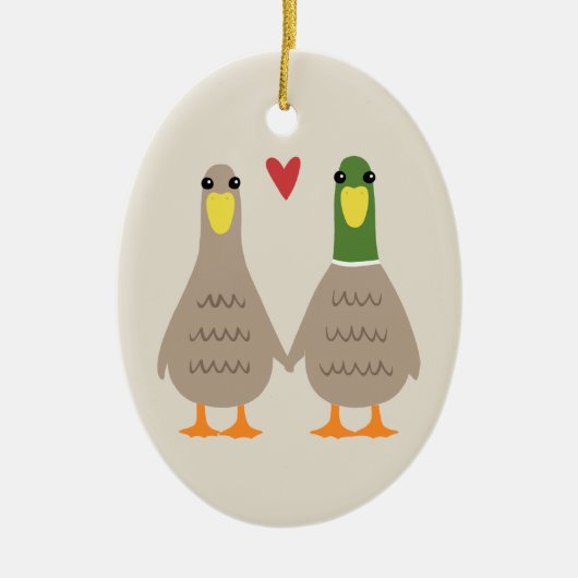 Liebe Enten Niedlichen Couple Holiday Keepake Keramikornament (Vorne)
