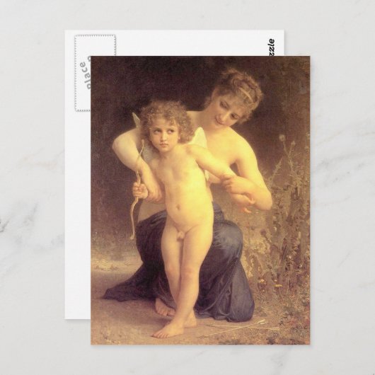 Liebe entwaffnet - Bouguereau Postkarte (Vorne/Hinten)
