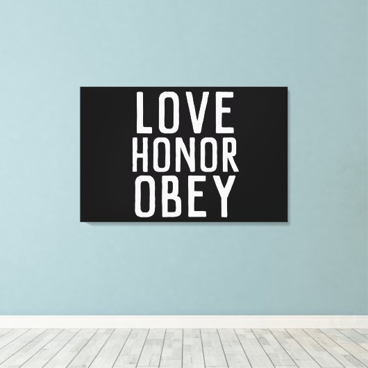 LIEBE EONOR OBEY WEDING GIFT STRETCHED LEINWAND (Insitu (Holzboden))