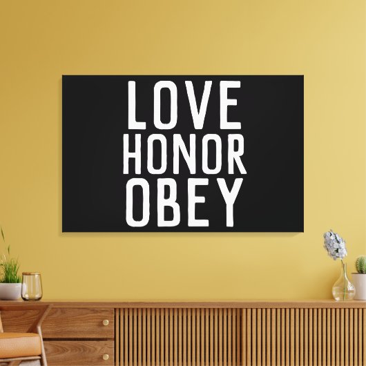 LIEBE EONOR OBEY WEDING GIFT STRETCHED LEINWAND (Insitu (Wohnzimmer))
