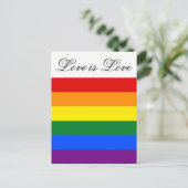 Liebe Equality Rainbow Flag LGBT Lesbischer Gay Pr Postkarte (Stehend Vorderseite)