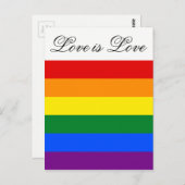 Liebe Equality Rainbow Flag LGBT Lesbischer Gay Pr Postkarte (Vorne/Hinten)