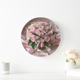 "Liebe erblühen: Ein Bouquet der zeitlosen Romanti Große Wanduhr