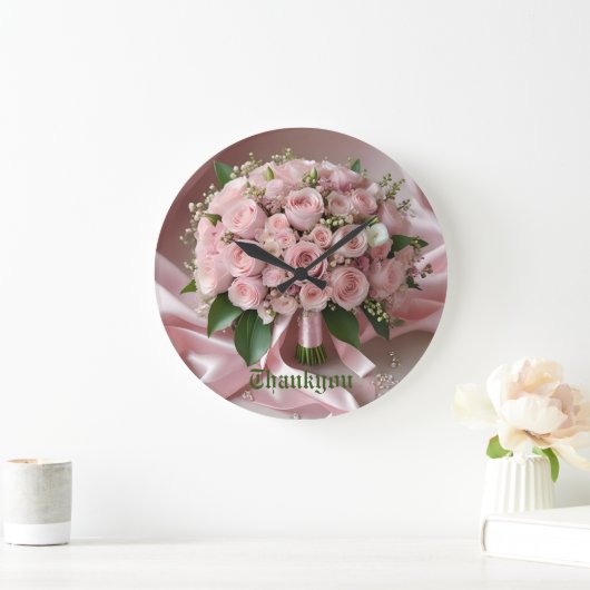 "Liebe erblühen: Ein Bouquet der zeitlosen Romanti Große Wanduhr (Zuhause)