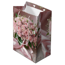 "Liebe erblühen: Ein Bouquet der zeitlosen Romanti Mittlere Geschenktüte