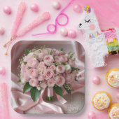 "Liebe erblühen: Ein Bouquet der zeitlosen Romanti Pappteller (Party)