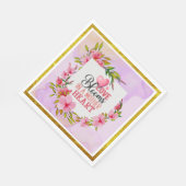 Liebe erblüht im Herzen einer Mutter | Rosa Blumen Serviette (Ecke)