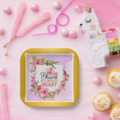 Liebe erblüht im Herzen einer Mutter | Rosa Blüten Pappteller (Party)