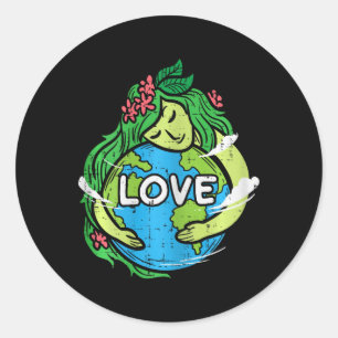 Liebe Erde Planet Umarmung Natur Umwelt Ea Runder Aufkleber
