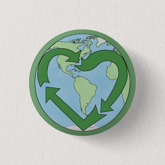 Liebe-Erde, recycelt Button (Vorderseite)