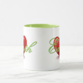 Liebe Erde weiße und grüne Tasse (Zentrum)