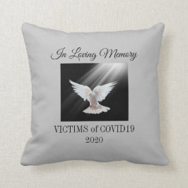 Liebe Erinnerung, Covid 19 Opfer, grau Kissen