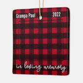 Liebe Erinnerung Weihnachten Keepake Red Kariert 2 Keramikornament (Links)