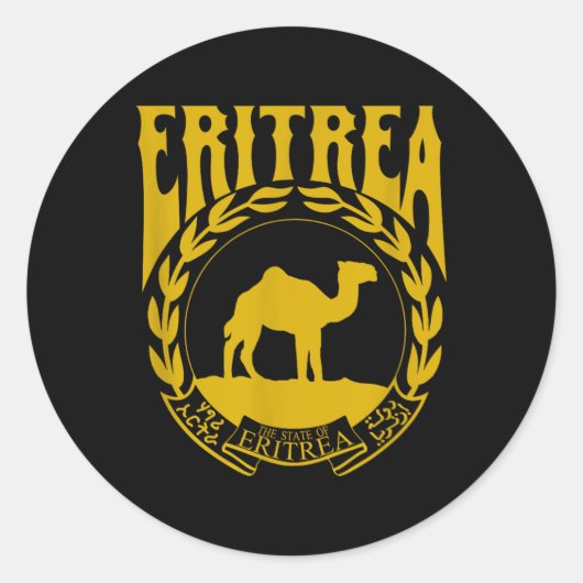 Liebe Eritrea mit Eritrea Emblem Eritrea Independe Runder Aufkleber (Vorderseite)