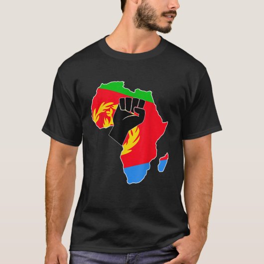Liebe Eritrea mit eritreischer Flagge in Afrika Ka T-Shirt (Vorderseite)