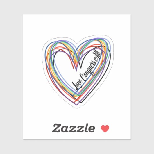 "Liebe erobert alle" farbige Heftpflaster Aufkleber (Blatt)