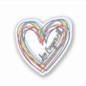 "Liebe erobert alle" farbige Heftpflaster Aufkleber (Vorderseite)