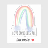 Liebe erobert alle Regenbogenfarbe Aufkleber (Blatt)
