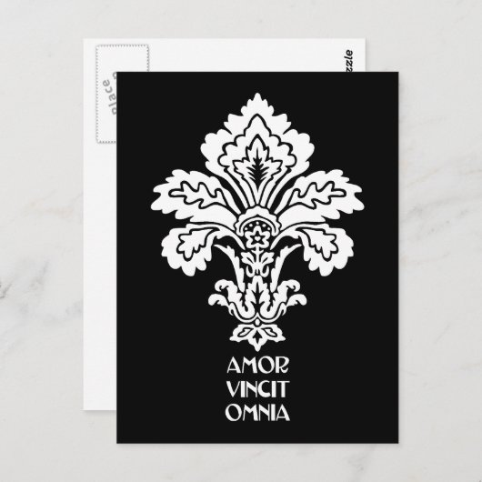 Liebe erobert alles (schwarzweiß) postkarte (Vorne/Hinten)