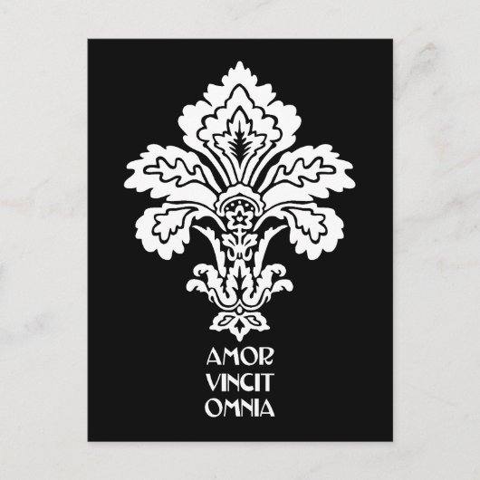 Liebe erobert alles (schwarzweiß) postkarte (Vorderseite)