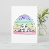 Liebe erobert den ganzen Hund Regenbogenbasenhalm Dankeskarte (Stehend Vorderseite)