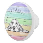 Liebe erobert den ganzen Hund Regenbogenbasenhalm Keramikknauf (Rechts)