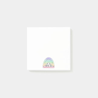 Liebe erobert den ganzen Hund Regenbogenbasenhalm Post-it Klebezettel