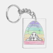 Liebe erobert den ganzen Hund Regenbogenbasenhalm Schlüsselanhänger (Vorderseite links)