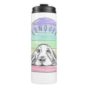 Liebe erobert den ganzen Hund Regenbogenbasenhalm Thermosbecher