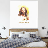 Liebe erobert jeden Kreuz- Jesus Leinwanddruck (Insitu (Schlafzimmer))