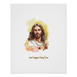 Liebe erobert jeden Kreuz- Jesus Poster